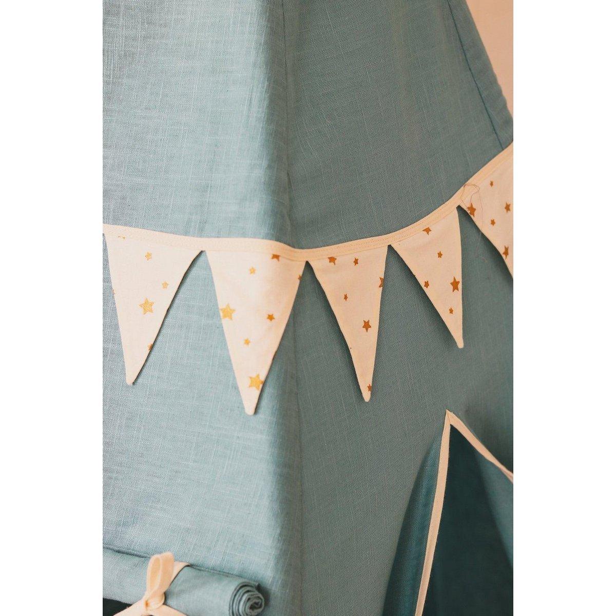 "Gold Star" Tipi met guirlande en mattenset-Moi Mili-Ik Hout ervan.