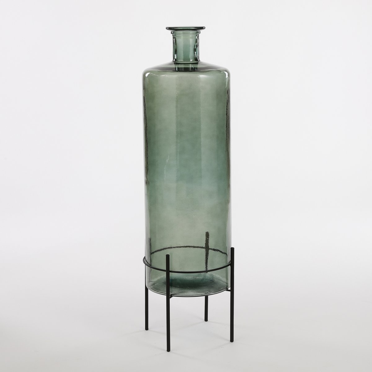 Guan Fles Vaas - H75 x Ø25 cm - Gerecycled Glas - Groen-vazen-Mica Decorations-Ik Hout ervan.