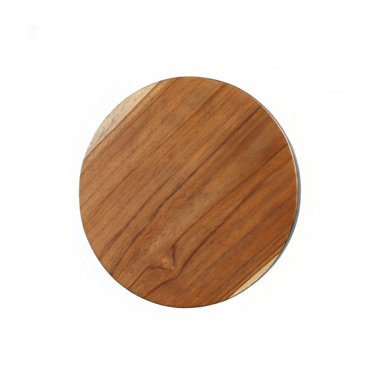 Round Bohemian teakhouten cake plate, perfect for serving cake, chocolates, or candy, 17cm wide. Ideal for a beautifully decorated table.