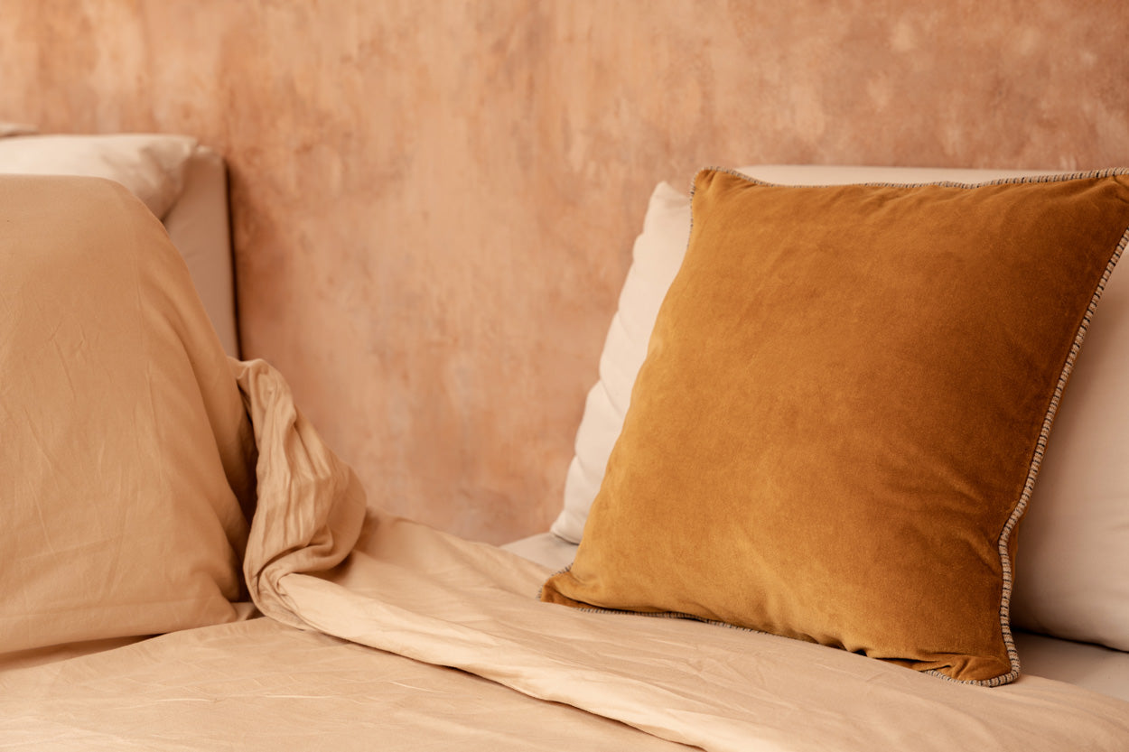 De Velvet Crush kussenhoes - mosterd - 50x50