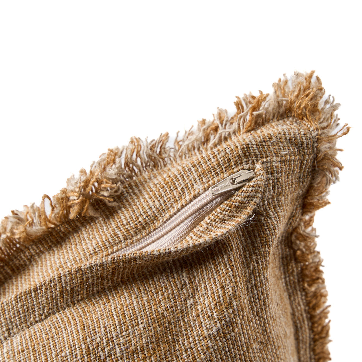 De Sahara kussenhoes met franje - naturel bruin - 50x50