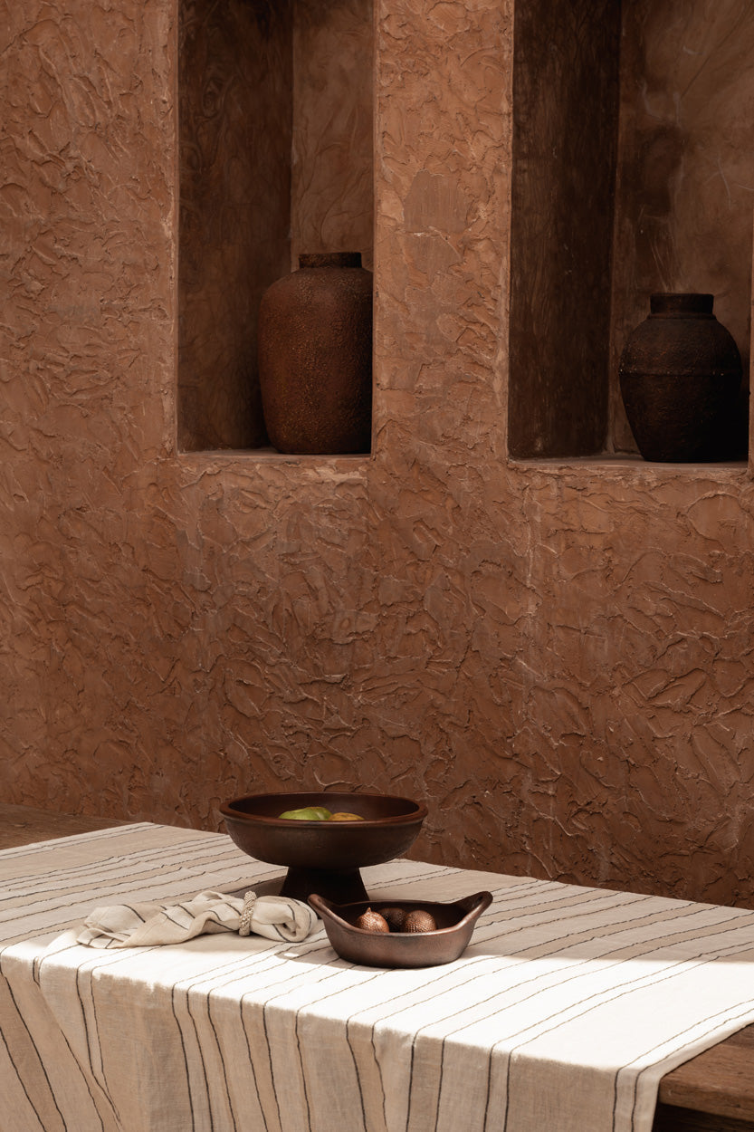 Provence tafelkleed - naturel zwart wit - 150x250