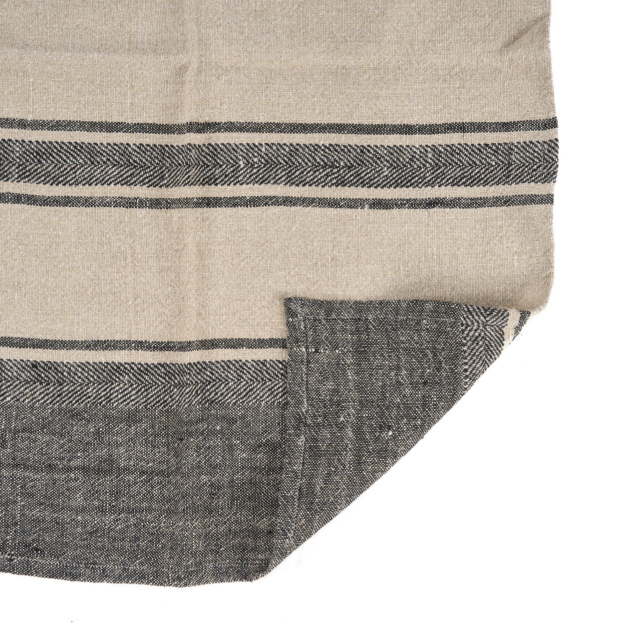 Linnen Smudge keukendoek - naturel/zwart - 50 x 70 cm