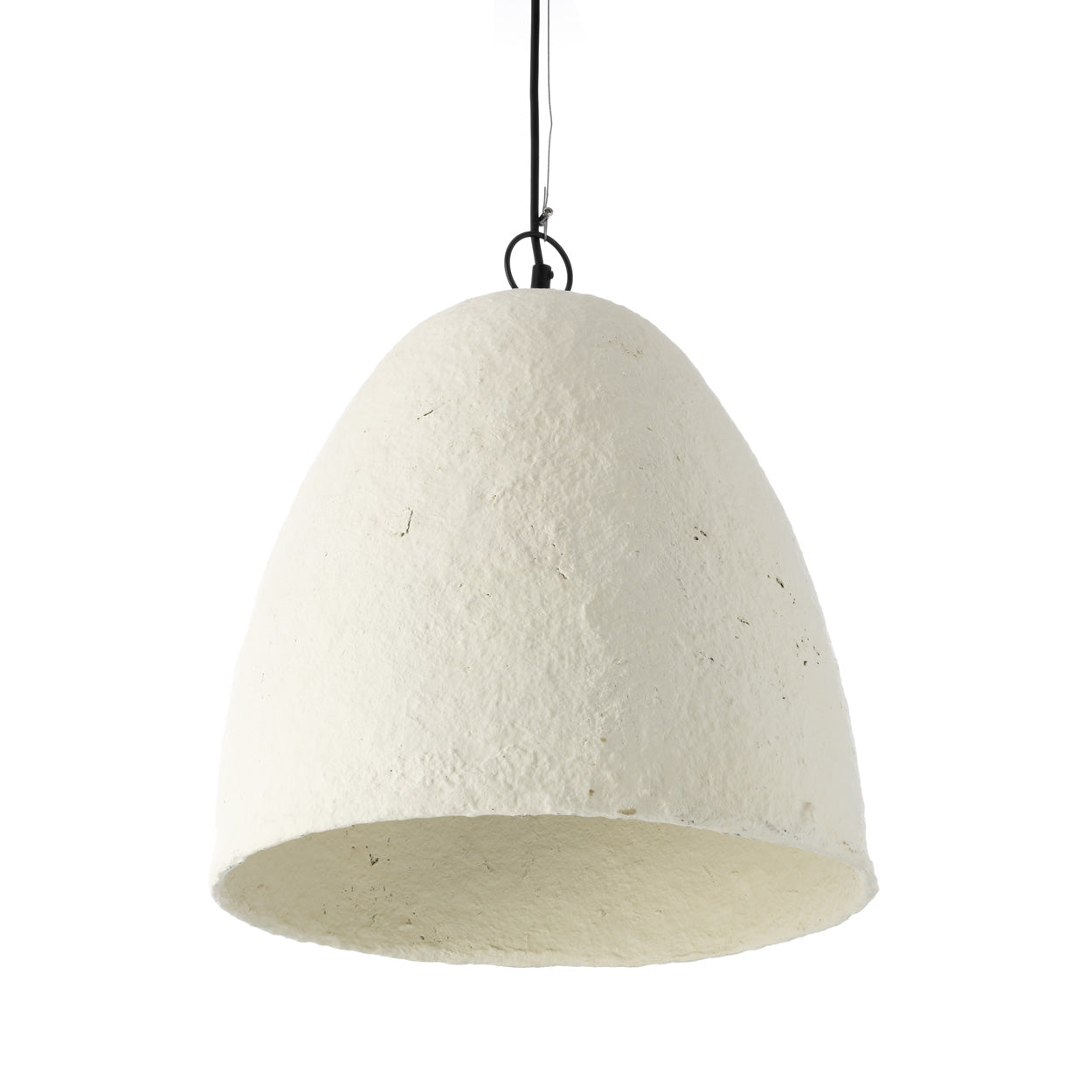 Detail van papier-maché hanglamp savana wit 40 cm