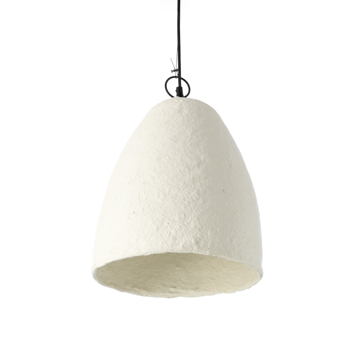 Detail van papier-maché hanglamp savana wit 30 cm