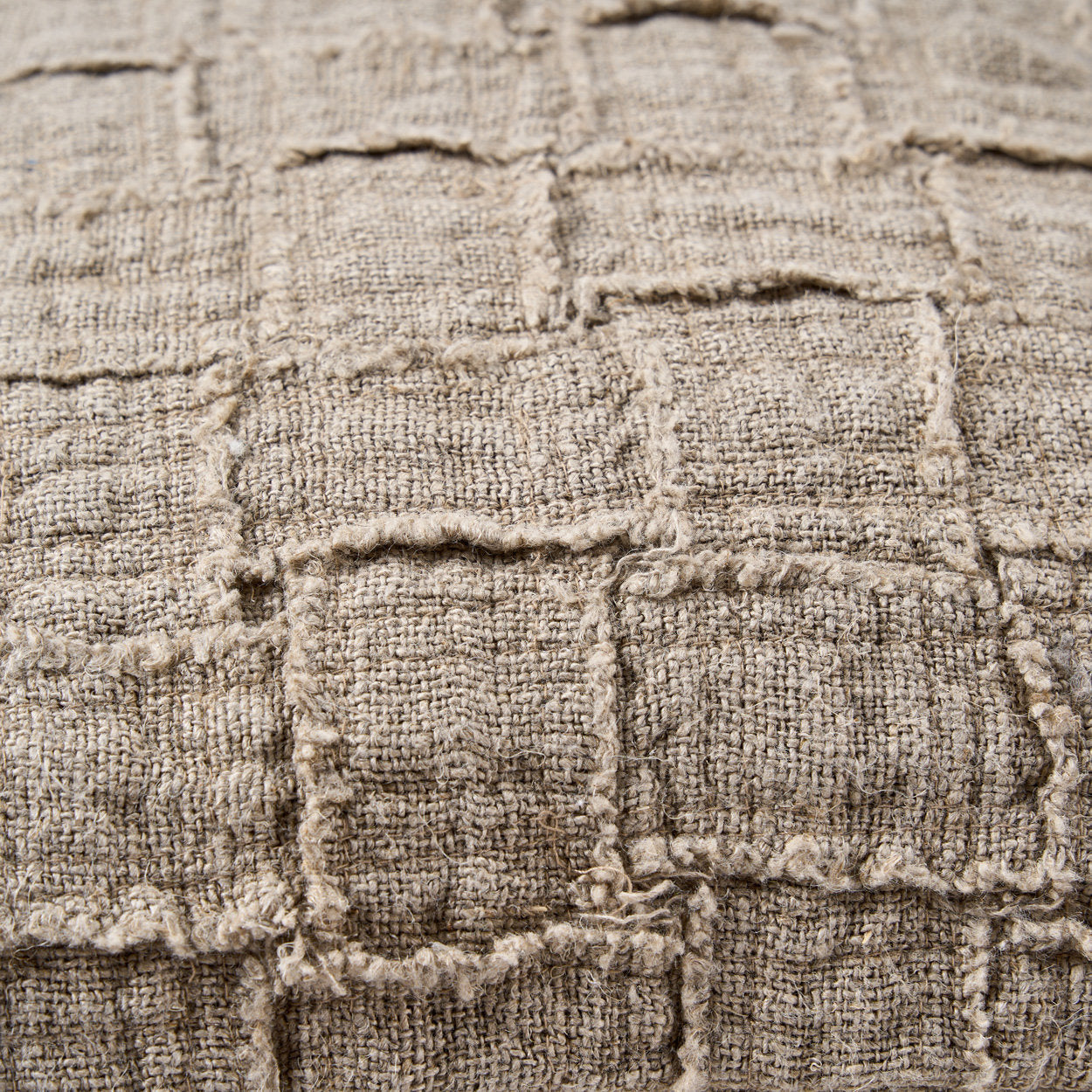De linnen Damier kussenhoes - naturel
