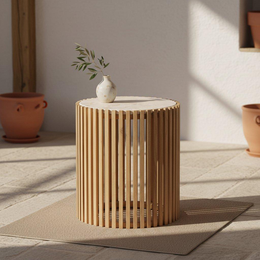 Infinity bijzettafel Round-bijzettafel-Raw Materials-Ik Hout ervan.