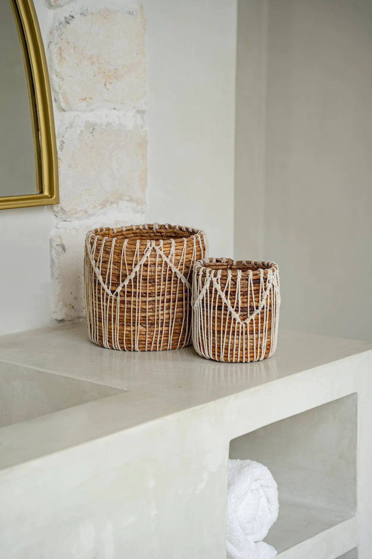 Bananenblad opbergmand Macra-Mazing 14 x 14 x 16 cm