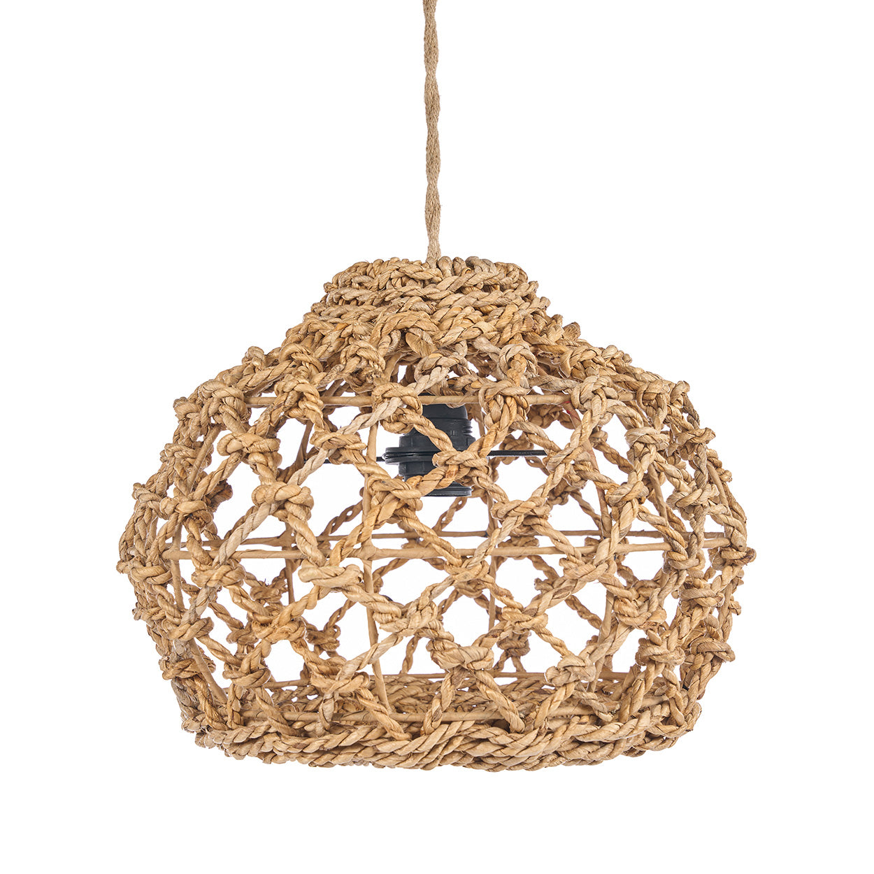 Detail van het materiaal van bananenblad hanglamp banara 35 cm