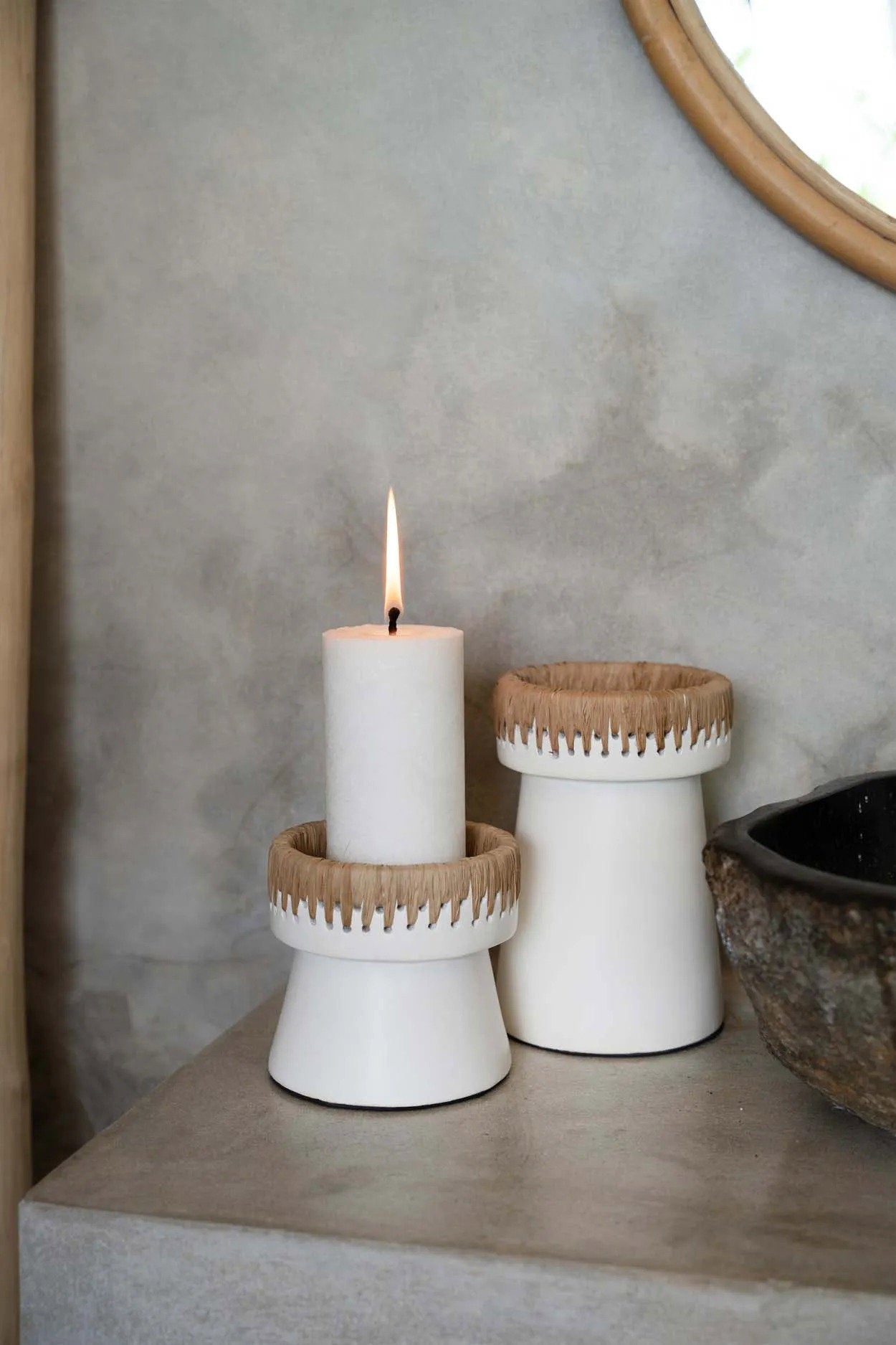 The Pretty Candle Holder - Wit Naturel - S