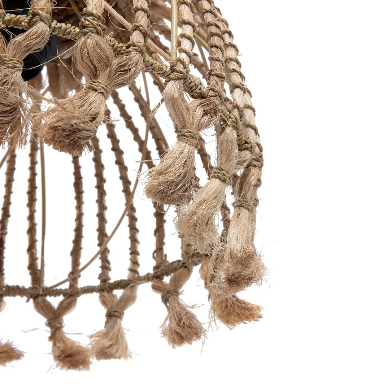 Abaca hanglamp Tassel 31 cm in close-up