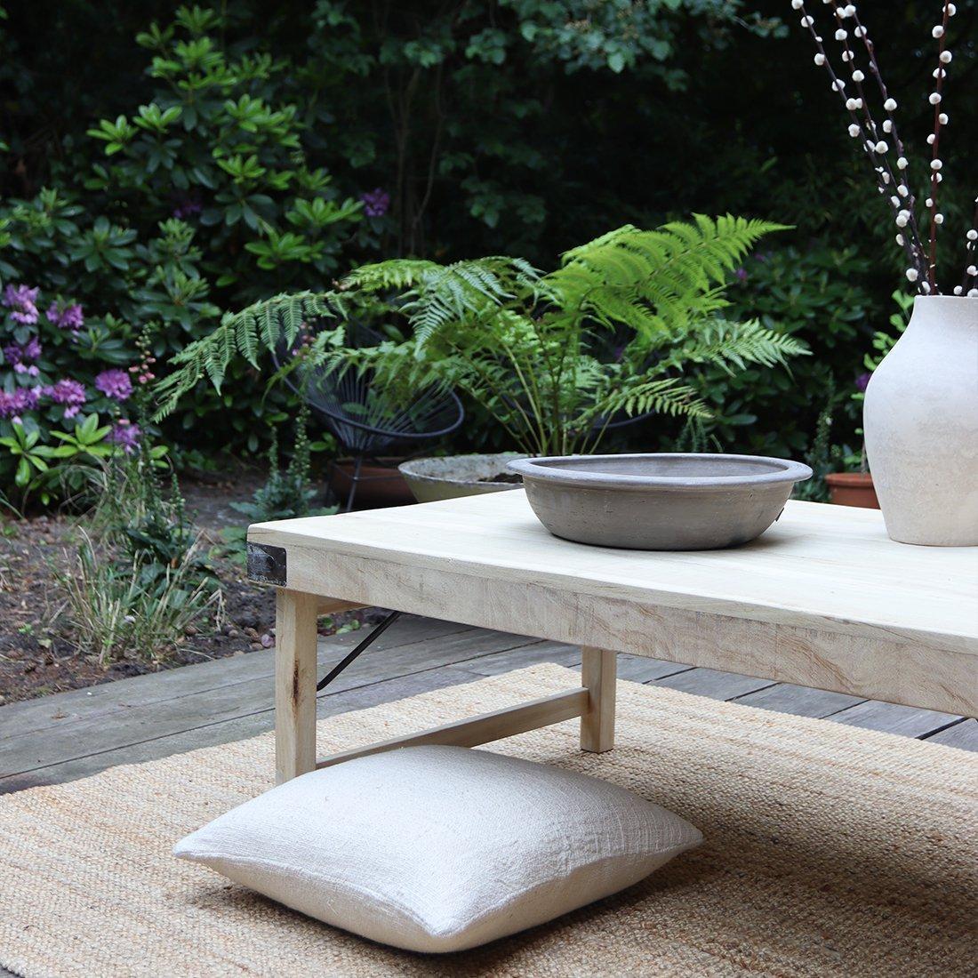 Limewash salontafel inklapbaar-salontafel-Raw Materials-Ik Hout ervan.