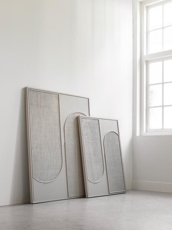 Wandpaneel Elyn Cream klein, 102x76x4 cm, crème jute