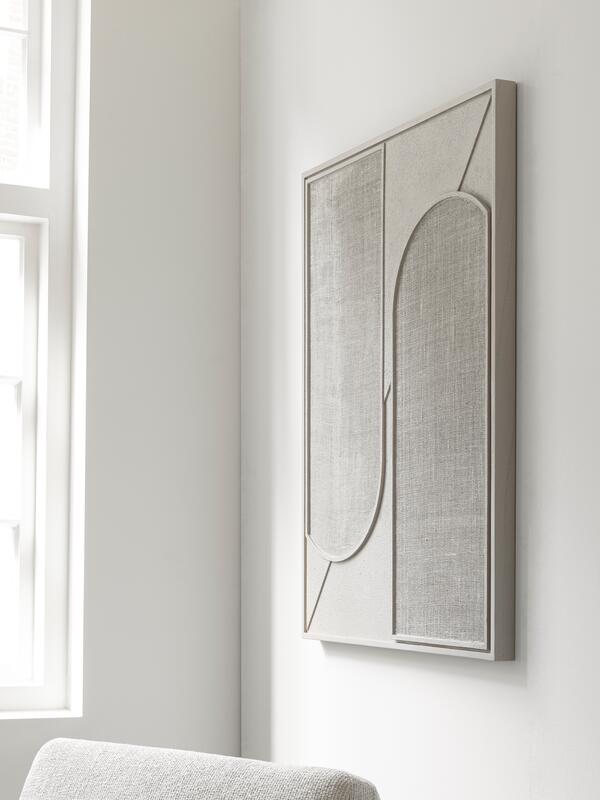 Wandpaneel Elyn Cream klein, 102x76x4 cm, crème jute