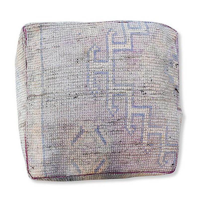 Marokkaans vloerkussen vintage gemaakt van berberkleed, uniek met bohemian stijl voor woon- of slaapkamer - K1396