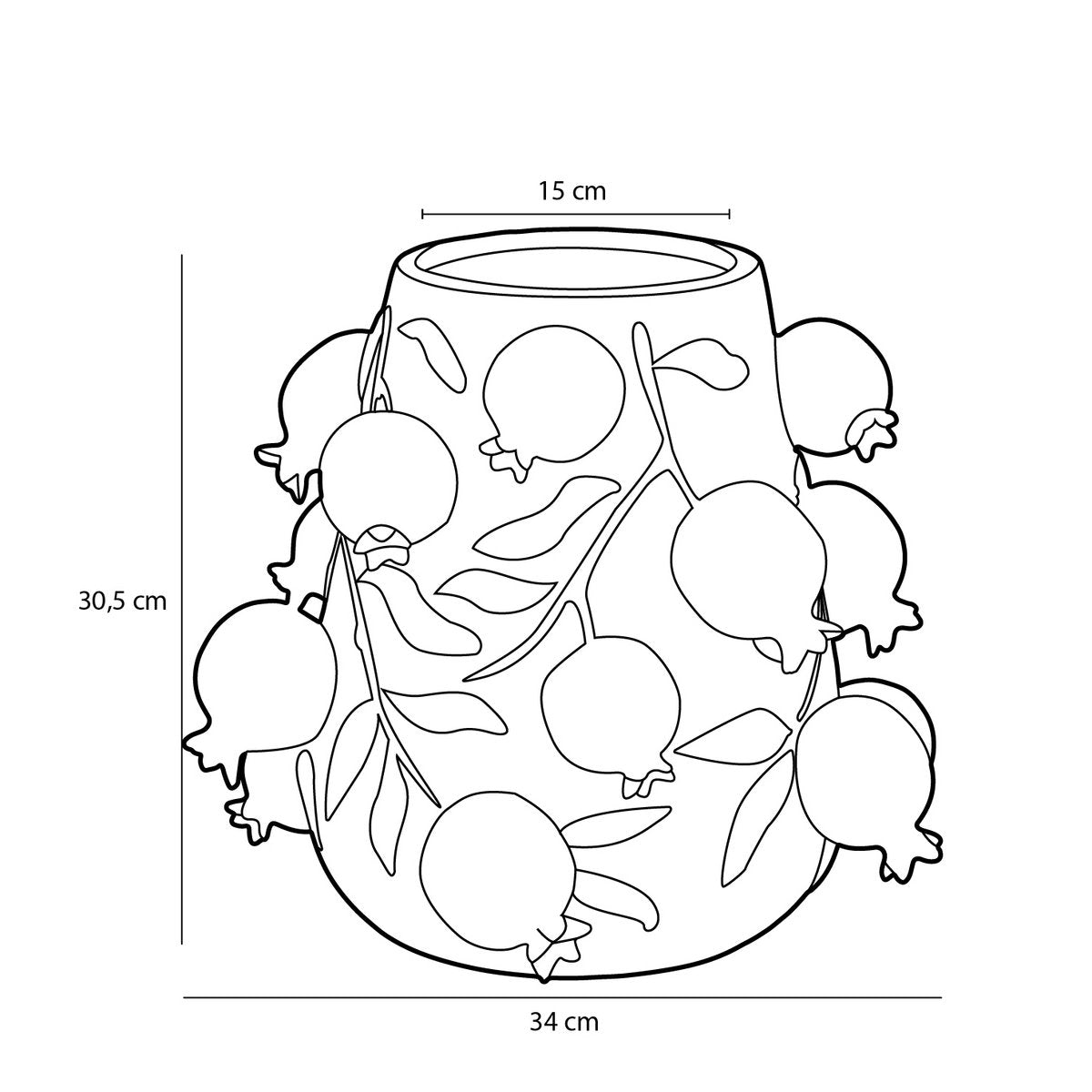 Melika Vaas - H31 x Ø34 cm - Keramiek - Roze-vazen-Mica Decorations-Ik Hout ervan.