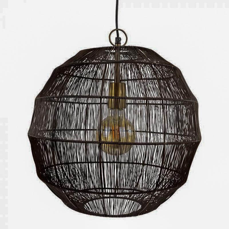 Metalen hanglamp Novara bruin vanuit een andere hoek