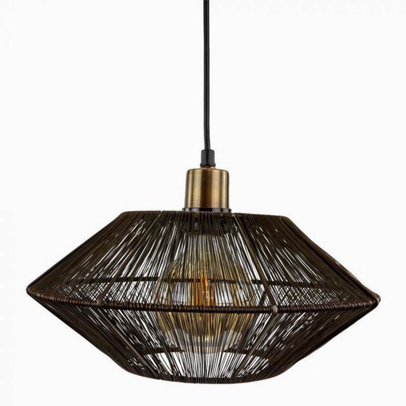 Stijlvolle zwarte metalen hanglamp Severo met antiek finish, modern design, 30x30x19 cm, gratis verzending vanaf €75, levering 2-3 dagen.