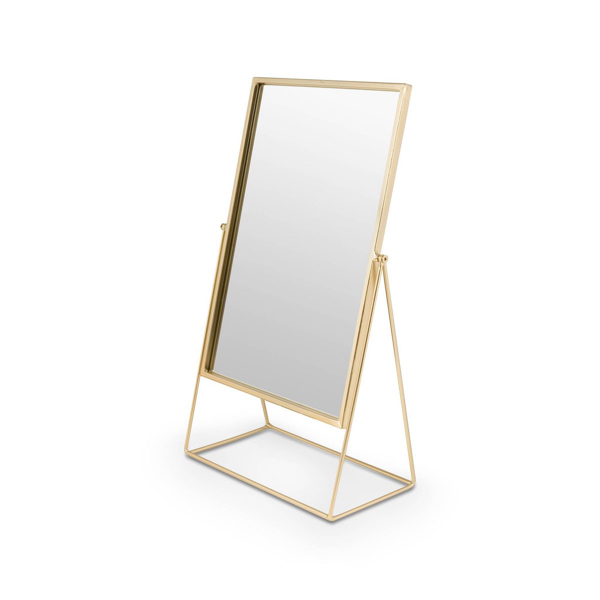 Mirror Rectangular on Stand Gold 26.5x42.7x14cm-boho musthaves-vtwonen-Ik Hout ervan.