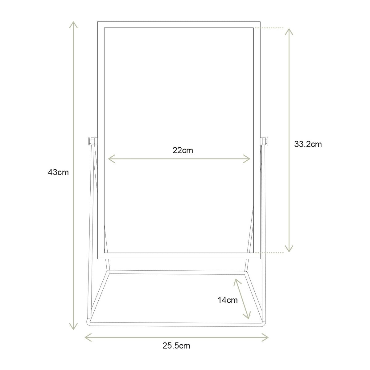 Mirror Rectangular on Stand Gold 26.5x42.7x14cm-boho musthaves-vtwonen-Ik Hout ervan.