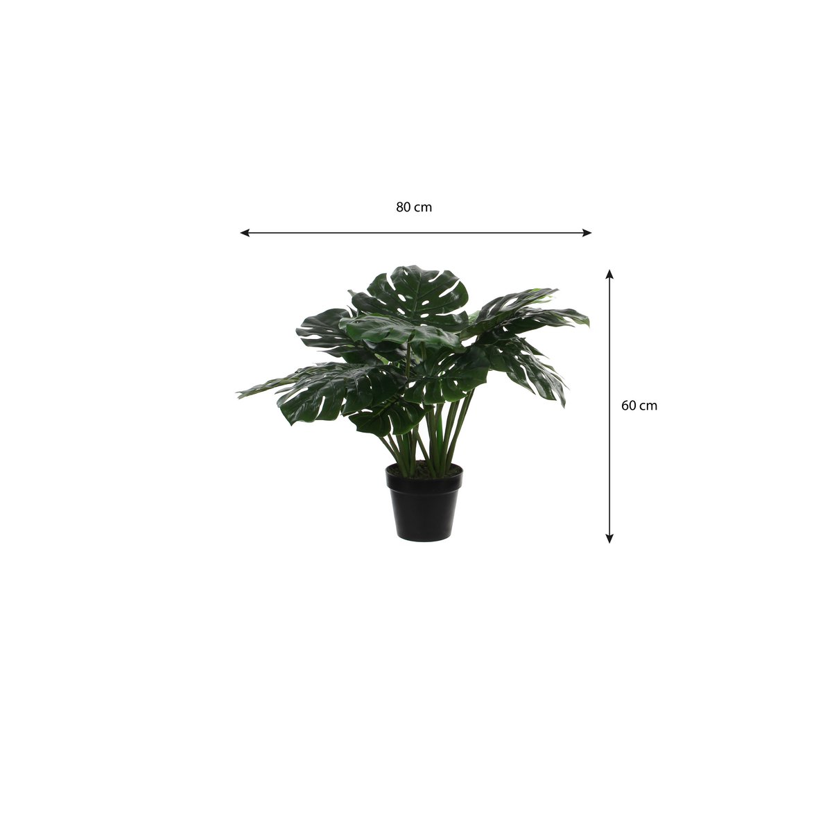 Monstera Kunstplant - H60 x Ø80 cm - Groen