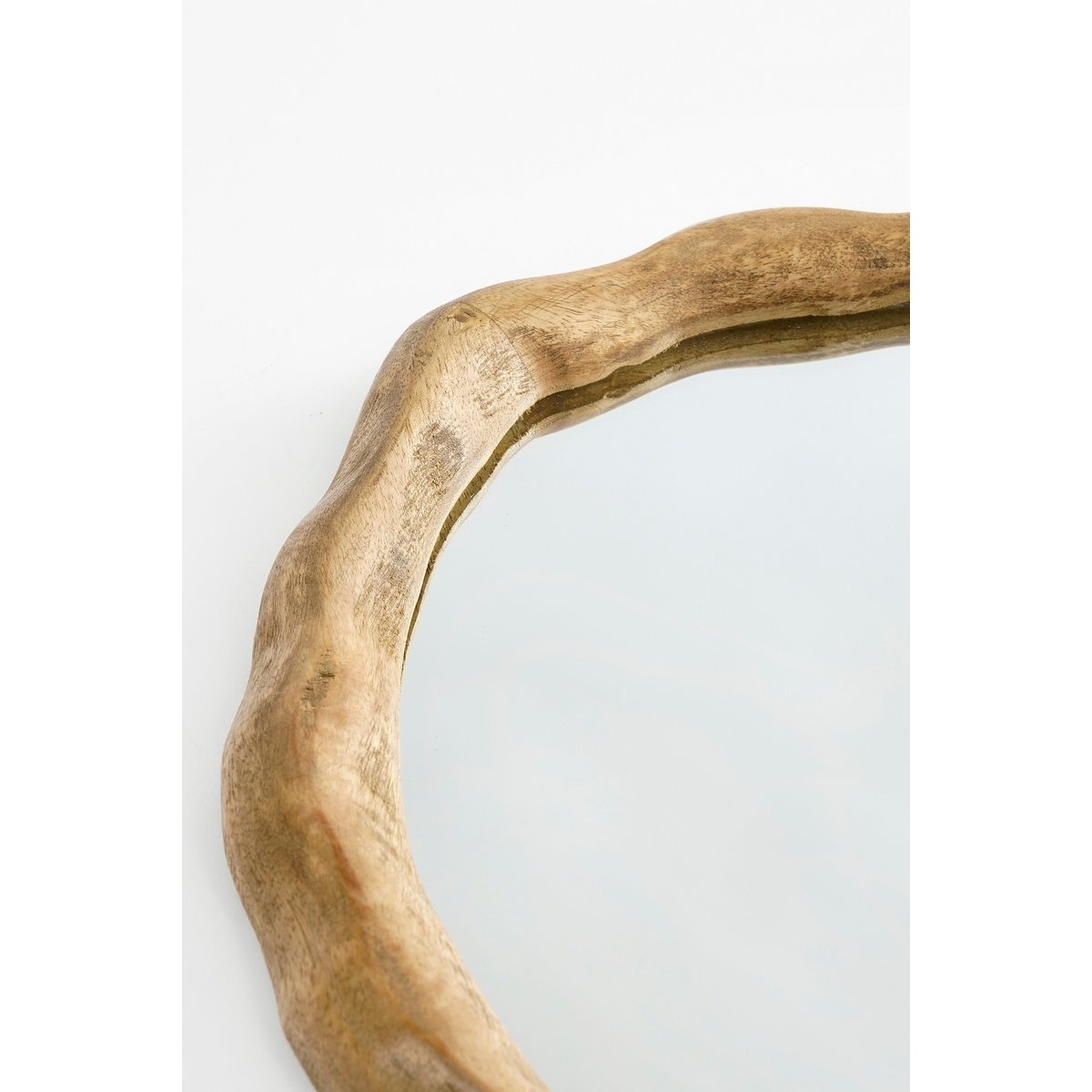 Nick Wandspiegel - L36 x B2 x H38 cm - FSC 100% - Mangohout - Donkerbruin-Ronde spiegels-Mica Decorations-Ik Hout ervan.