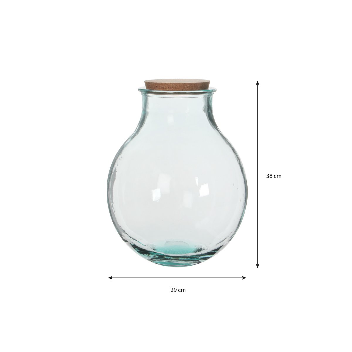Olly Vaas - H38 x Ø29 cm - Gerecycled Glas - Transparant