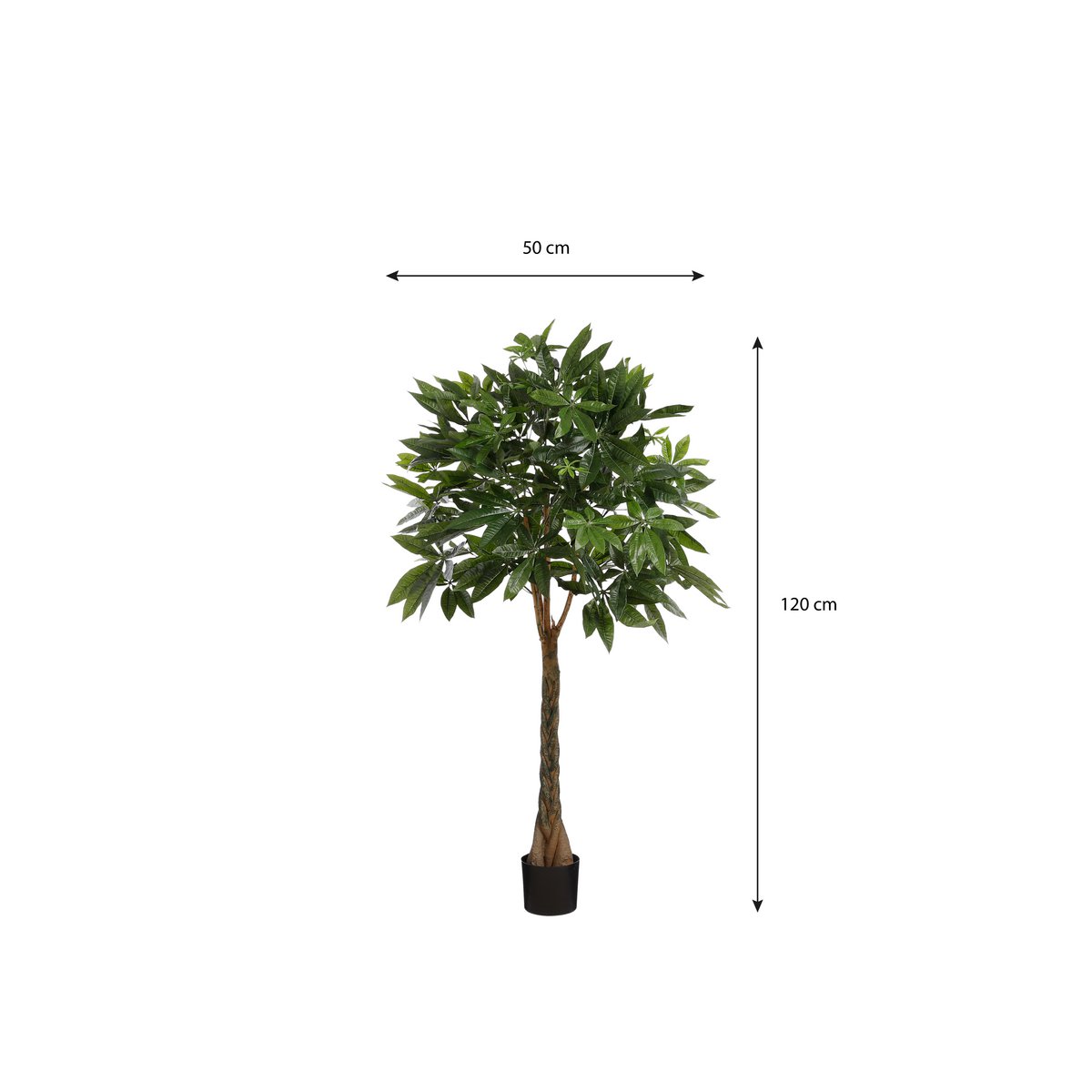 Pachira Kunstplant - H120 x Ø50 cm - Groen-Mica Decorations-Ik Hout ervan.