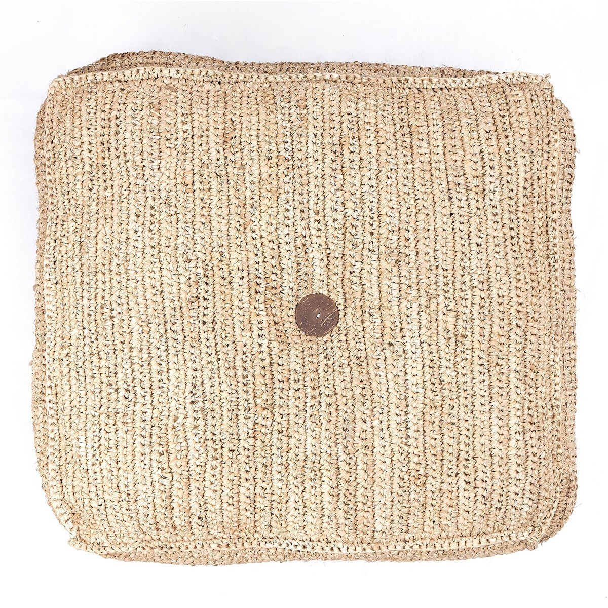 Poef Zitzak PADAR van raffia, 55 cm breed en 34 cm hoog, handgemaakt en eco-vriendelijk, ideaal voor comfortabel zitten