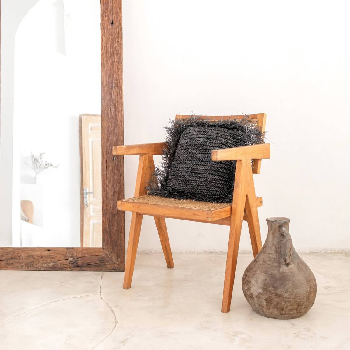 Raffia sierkussen GANDI (2 maten)