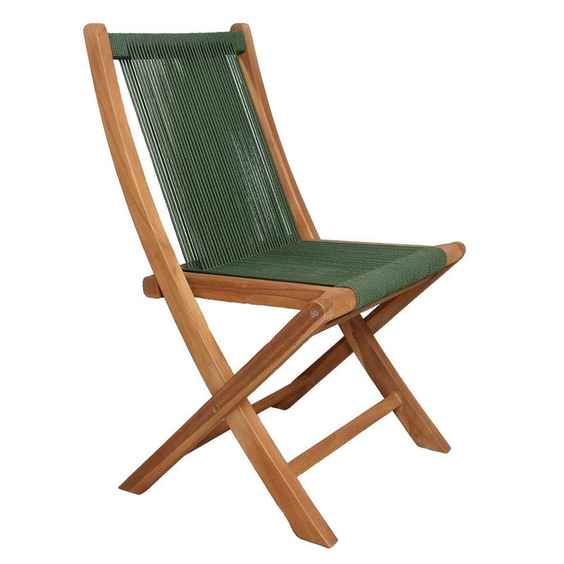 Rope opvouwbare tuinstoel groen-Tuin stoelen-Raw Materials-Ik Hout ervan.