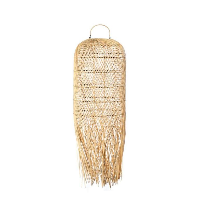 Rotan hanglamp The Squid, bohemian stijl, handgevlochten design, natuurlijke schoonheid voor sfeervol interieur in woonkamer of slaapkamer.