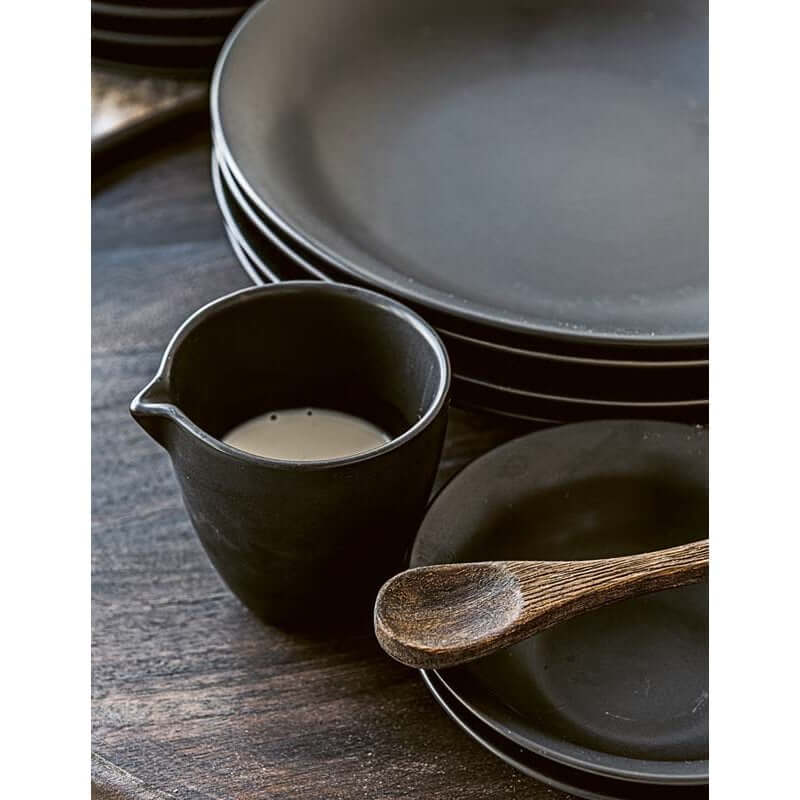 Set / 36 Serviezen Raw Mat Zwart