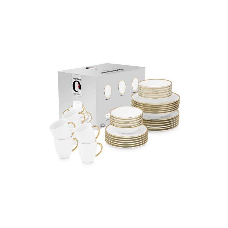 Set/36 Dinnerware Raw White Gold-vtwonen-Ik Hout ervan.