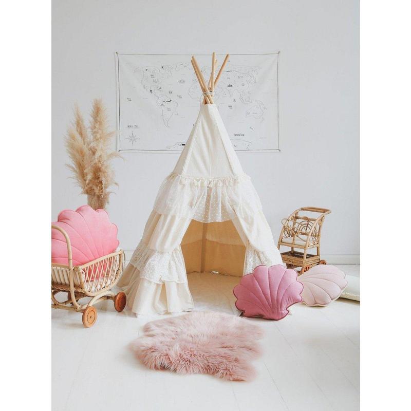 "Shabby Chic" Tipi-tent met ruches-Moi Mili-Ik Hout ervan.