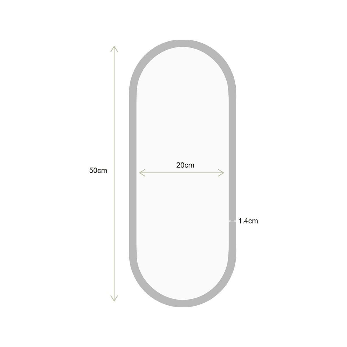 Spiegel Ovaal Goud 20x50cm