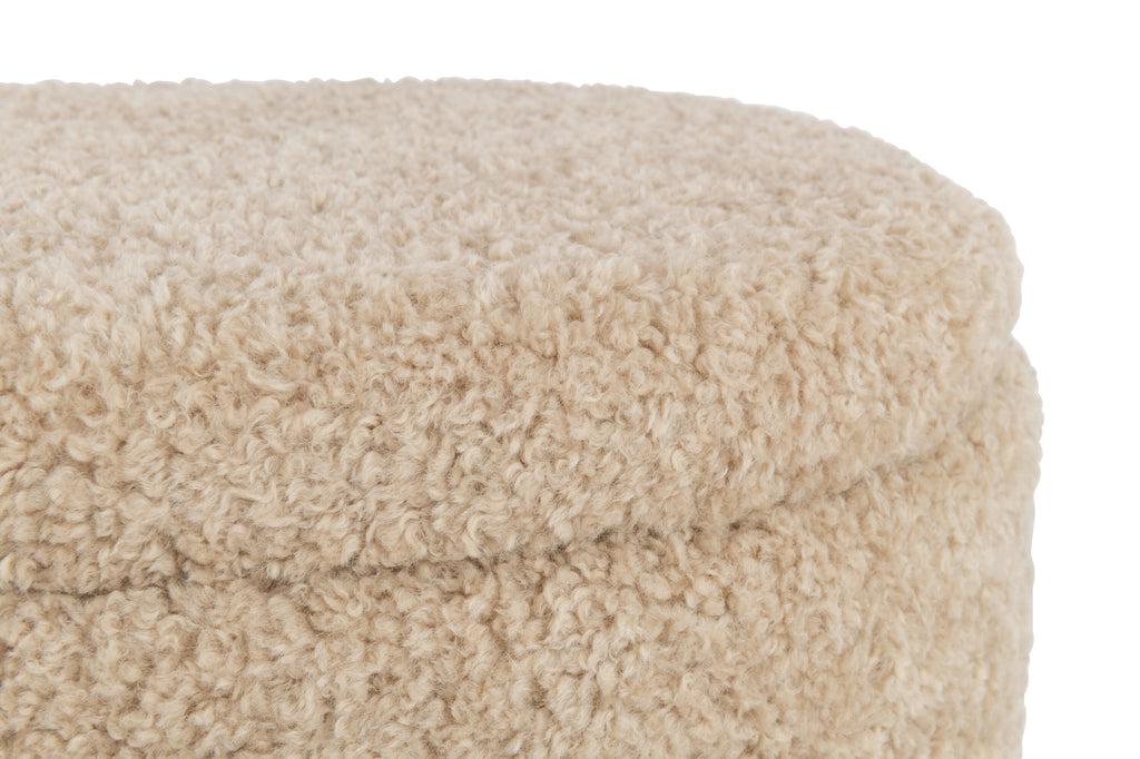 Stoel 'Teddy' J-Line Stool Storage Teddy Polyester Beige Width 40 Height 48 Length 80 Weight 10.1 kg Collection Winter 2023 Colour Beige Material composition Polyester(100%)