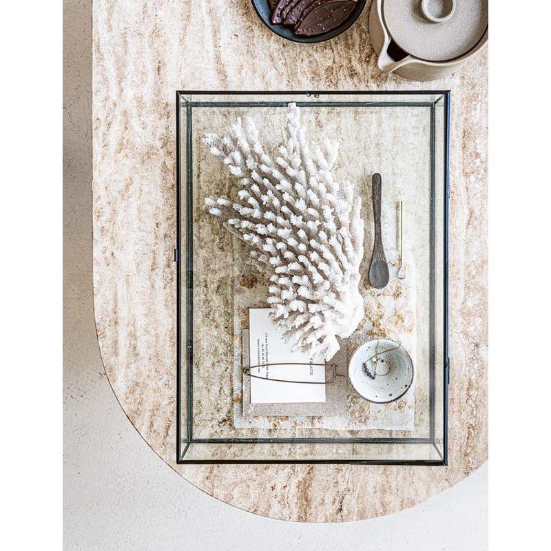 Storage Box Glass with Metal Black Frame 21x33x9cm