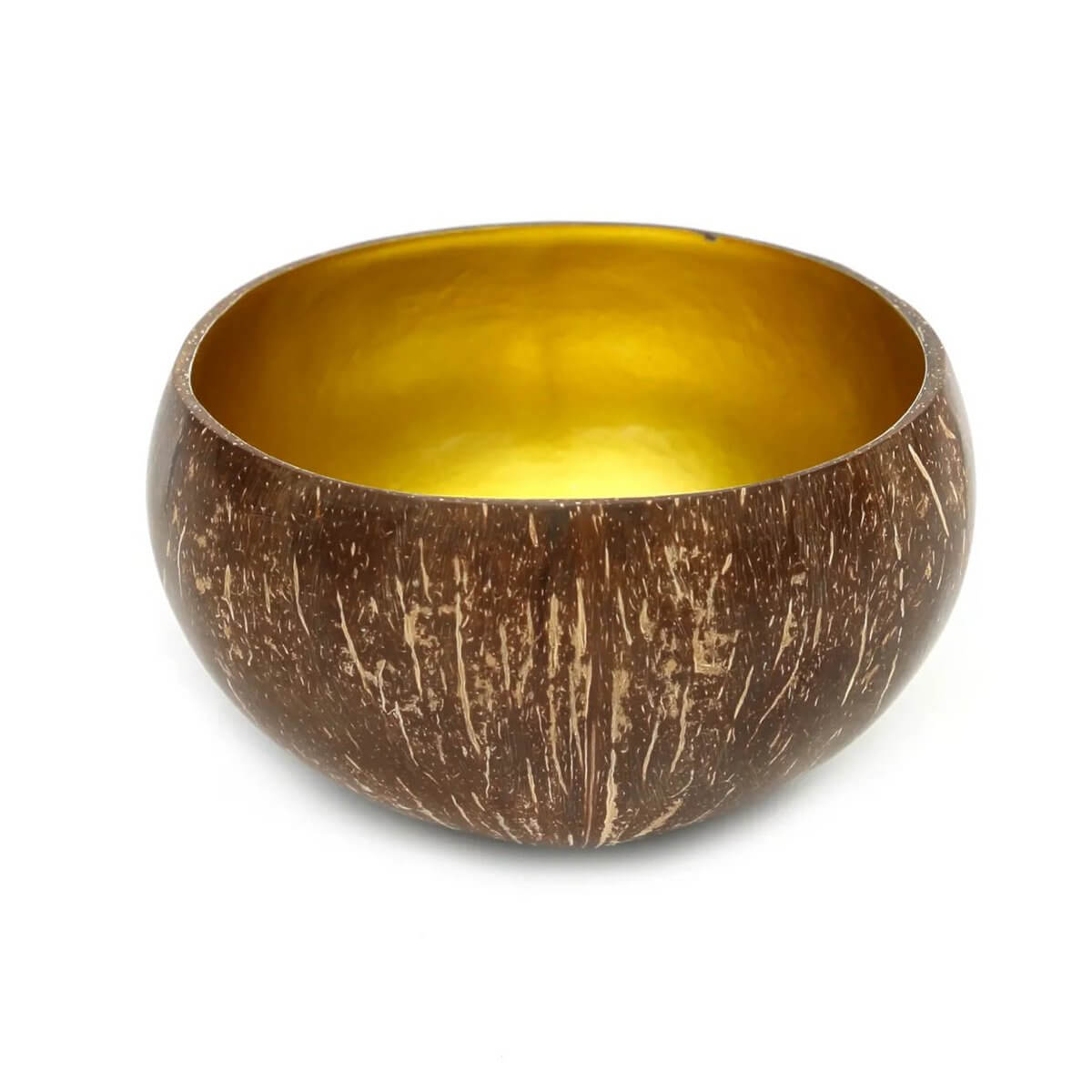 The Coco Food Bowl - Natural Gold, a bohemian coconut bowl perfect for breakfast or smoothie, adding tropical flair to your home.