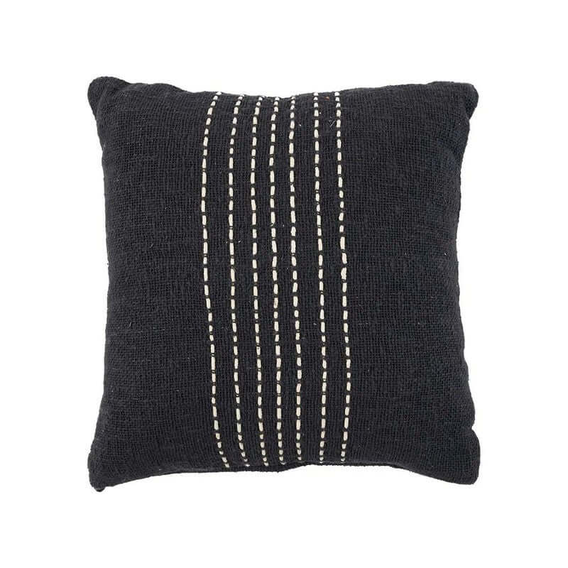 The Drizzle Kussenhoes - Zwart met wit strepen patroon, stijlvol en minimalistisch design voor hedendaags en klassiek interieur.