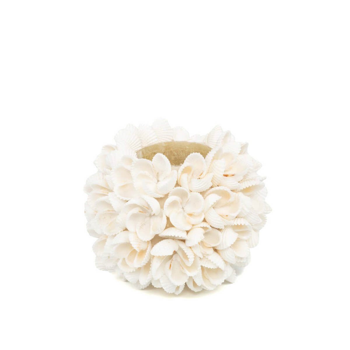 The Flower Power Kandelaar with delicate white petals by Bazar Bizar Living, radiating a bohemian floral glow.