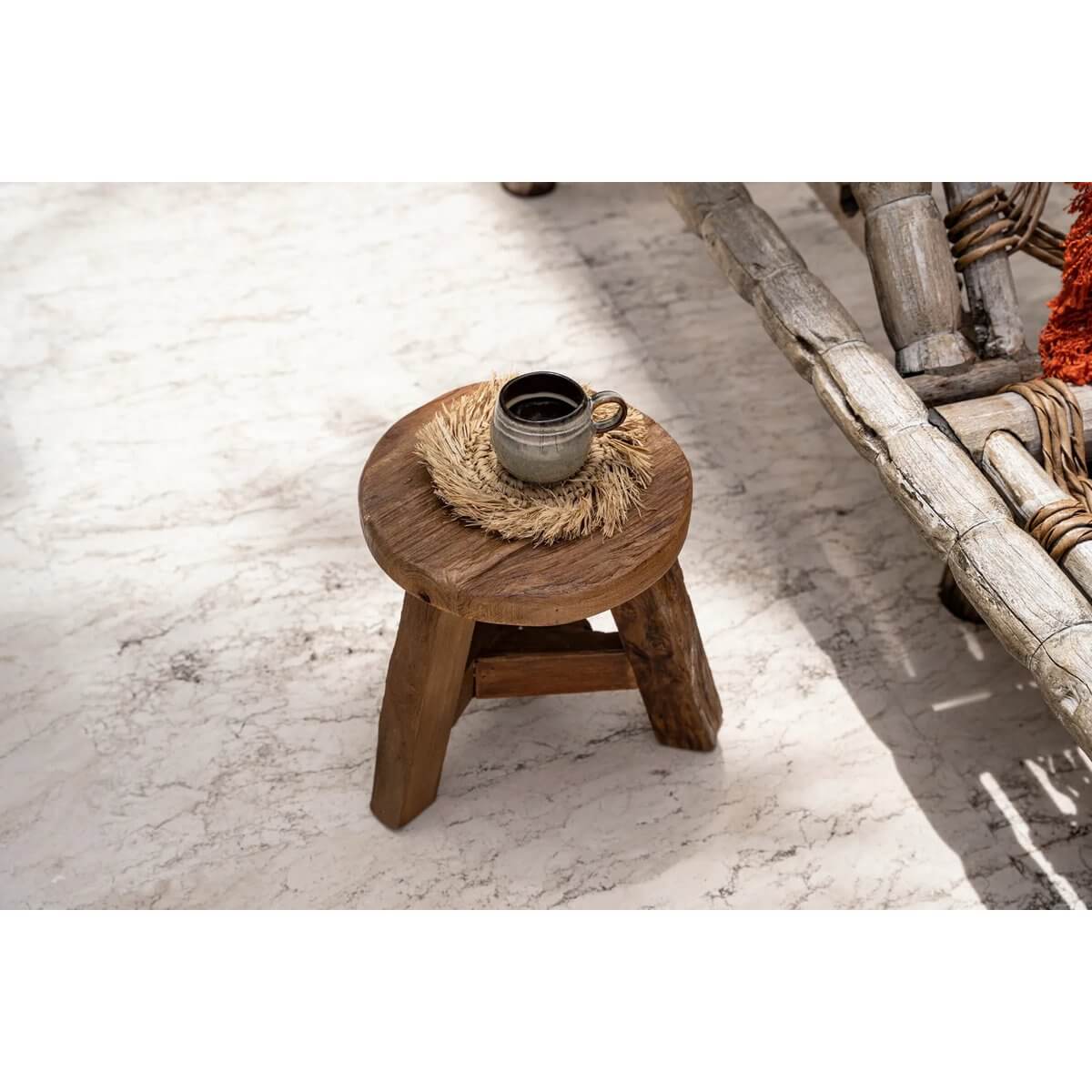 The Fringe Raffia Coaster - Natural