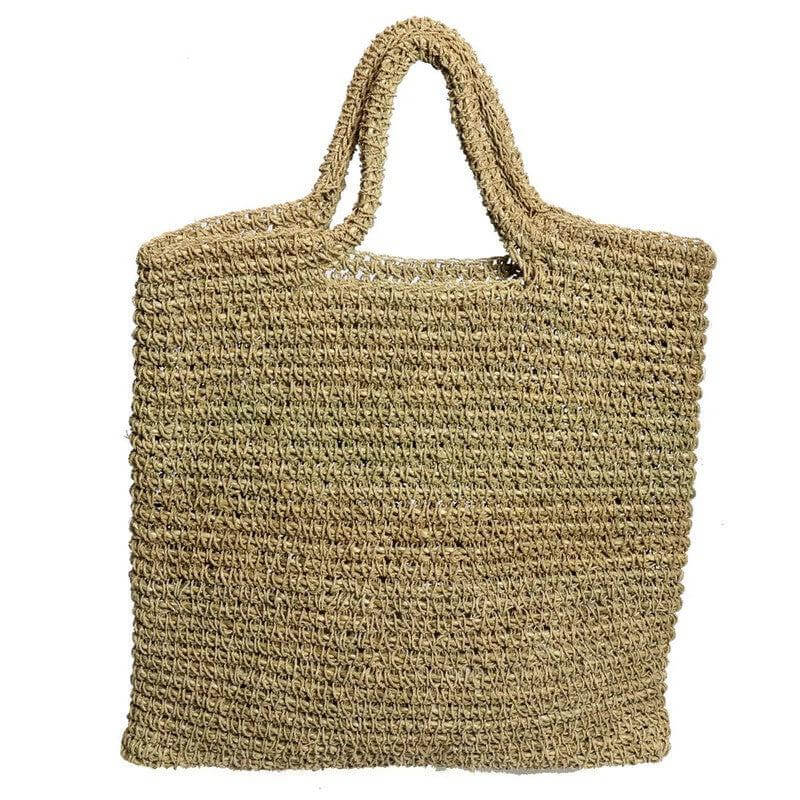 Alt Tag: The Island Tote - Natuurlijk, ruime geweven strandtas van natuurlijke materialen, perfect voor stijlvol dagelijks gebruik.