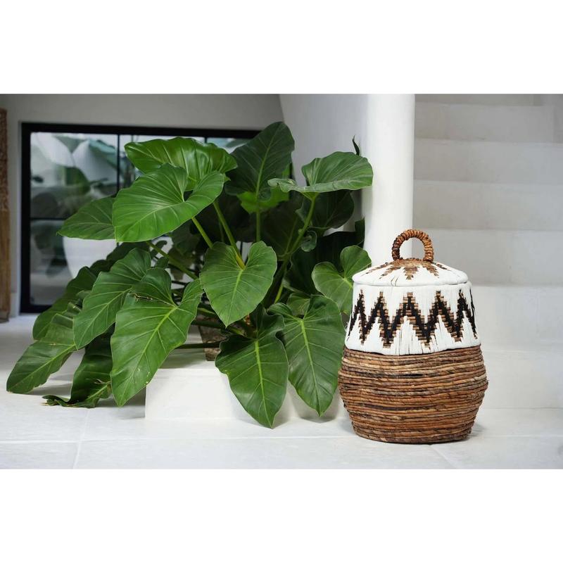 The Little Bay Strandmand - Natuurlijk Wit - M-manden met deksel-Bazar Bizar Living-Ik Hout ervan.