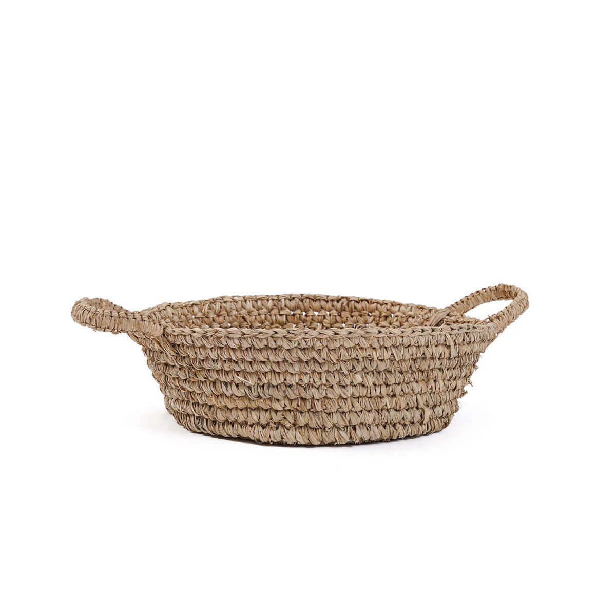 Bohemian Raffia Basket Tray in Natural - Ideal for small spaces, adds rustic elegance with ease, from Bazar.