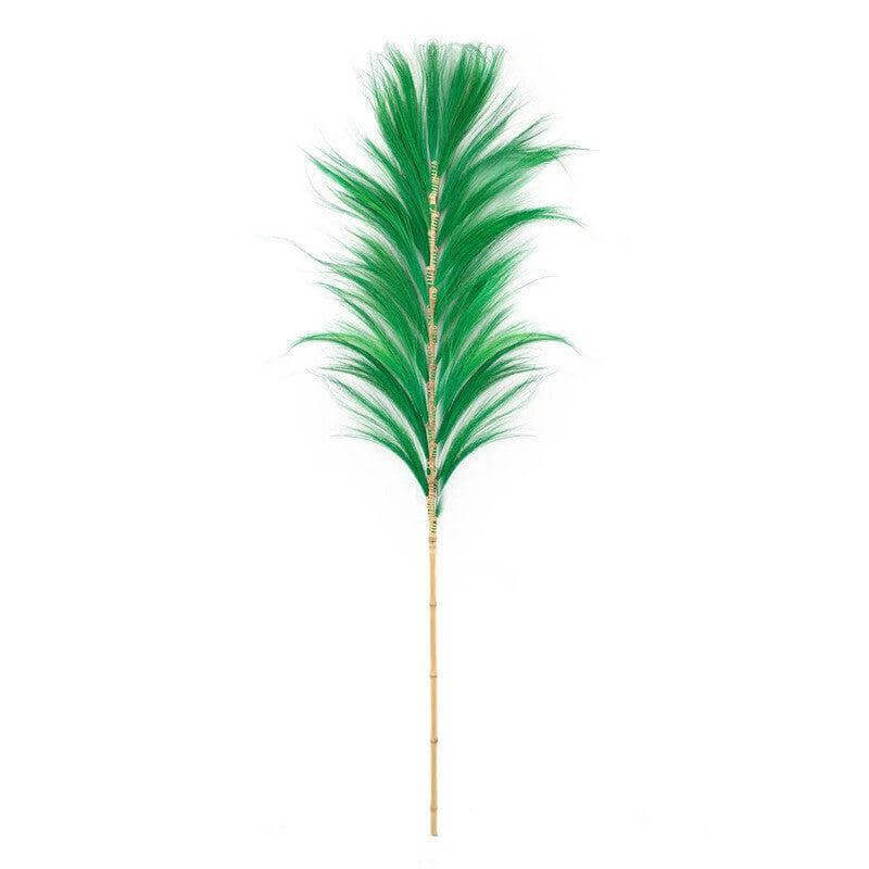Decoratieve bamboetak met smaragdgroene grasbladeren, 190 cm hoog, perfect voor interieurdesign. Verkrijgbaar in set van 6.