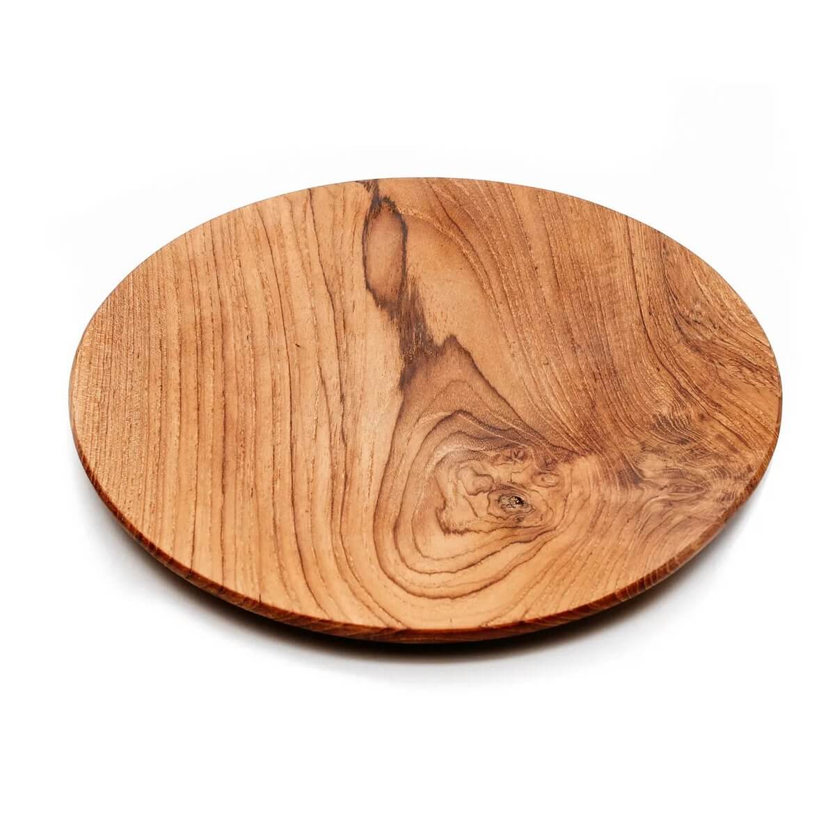 Bohemian Teak Root Round Plate - 30cm, perfect for serving or use as a decorative element, adding warmth to any table setting.