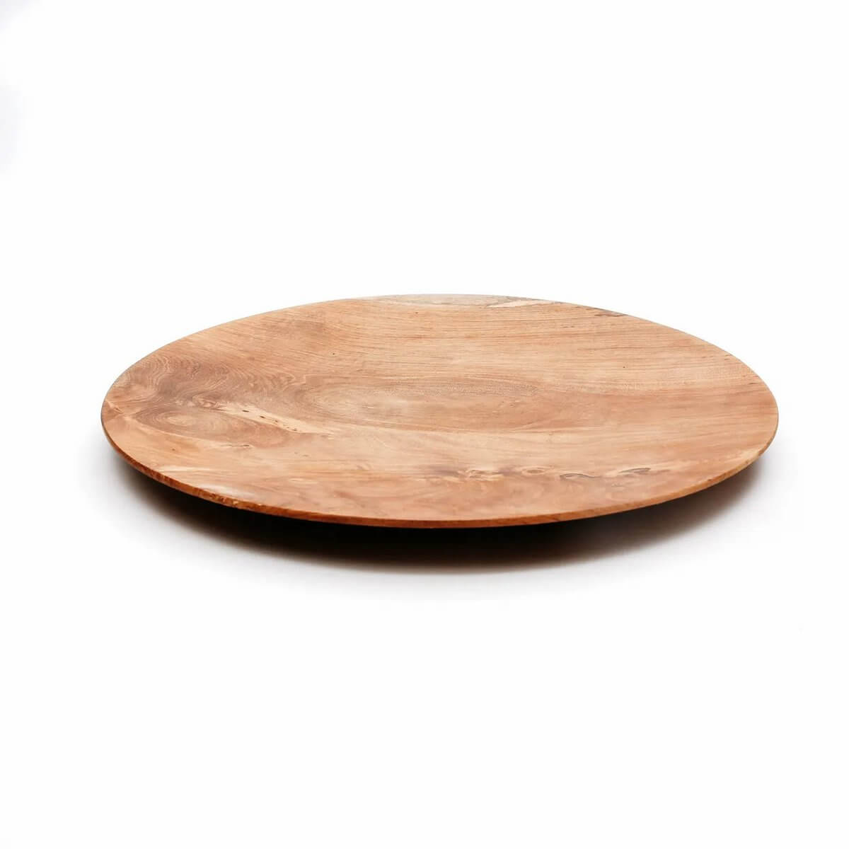 Bohemian Teak Root Round Plate - M, 24.5cm diameter, perfect for adding a warm wooden touch to any table. Ideal as a coaster or serving dish.