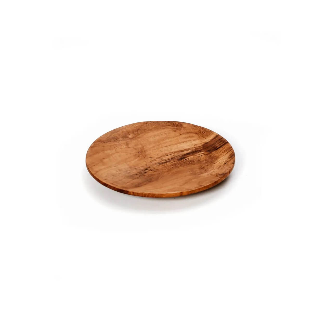 The Teak Root Round Plate - XS, bohemian wooden plate, 14cm, perfect for serving, coasters, and decor, adds warm touch to your table.
