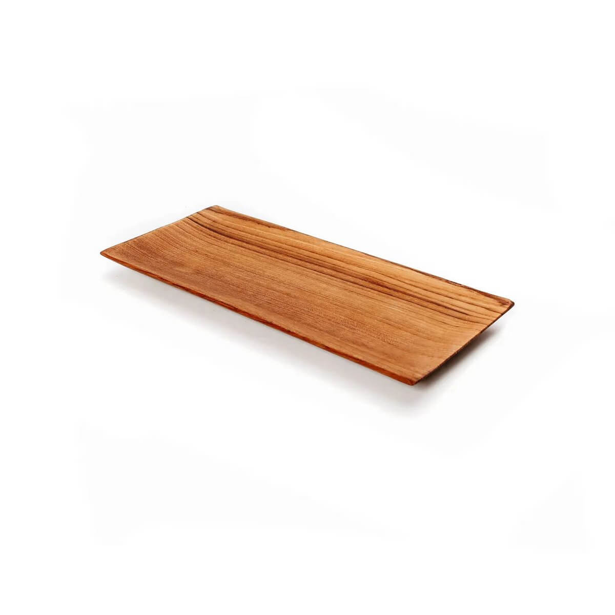 Bohemian Teak Root Sushi Plate - S, versatile rectangular wooden board for kitchen, dining table, or bedroom display by Bazar Bizar Living.